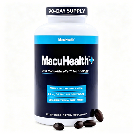 Macuhealth Plus+ Eye Vitamins Supplement for Adults - 90 Day Supply with Lutein, Zeaxanthin, and Meso-Zeaxanthin - Unflavored, Vitamin for Eyes